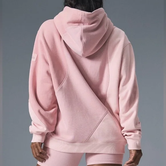 Alo Yoga Make Waves Hoodie and Sweatpant Set Sunset Pink Tonal - Picture 3 of 9